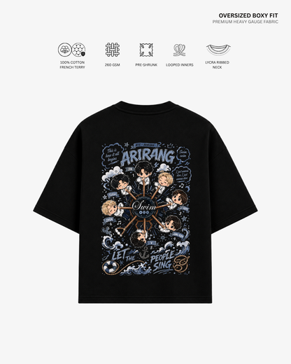 Chibi Swim Arirang Unisex French Terry Oversized T-Shirt | Antherr Core