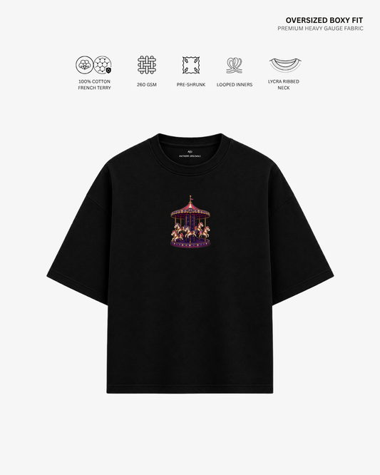 Merry Go Round Arirang Unisex French Terry Oversized T-Shirt | Antherr Core