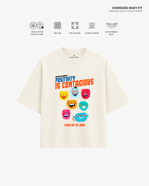Positivity Is Contagious Unisex Oversized T-Shirts | Antherr Originals