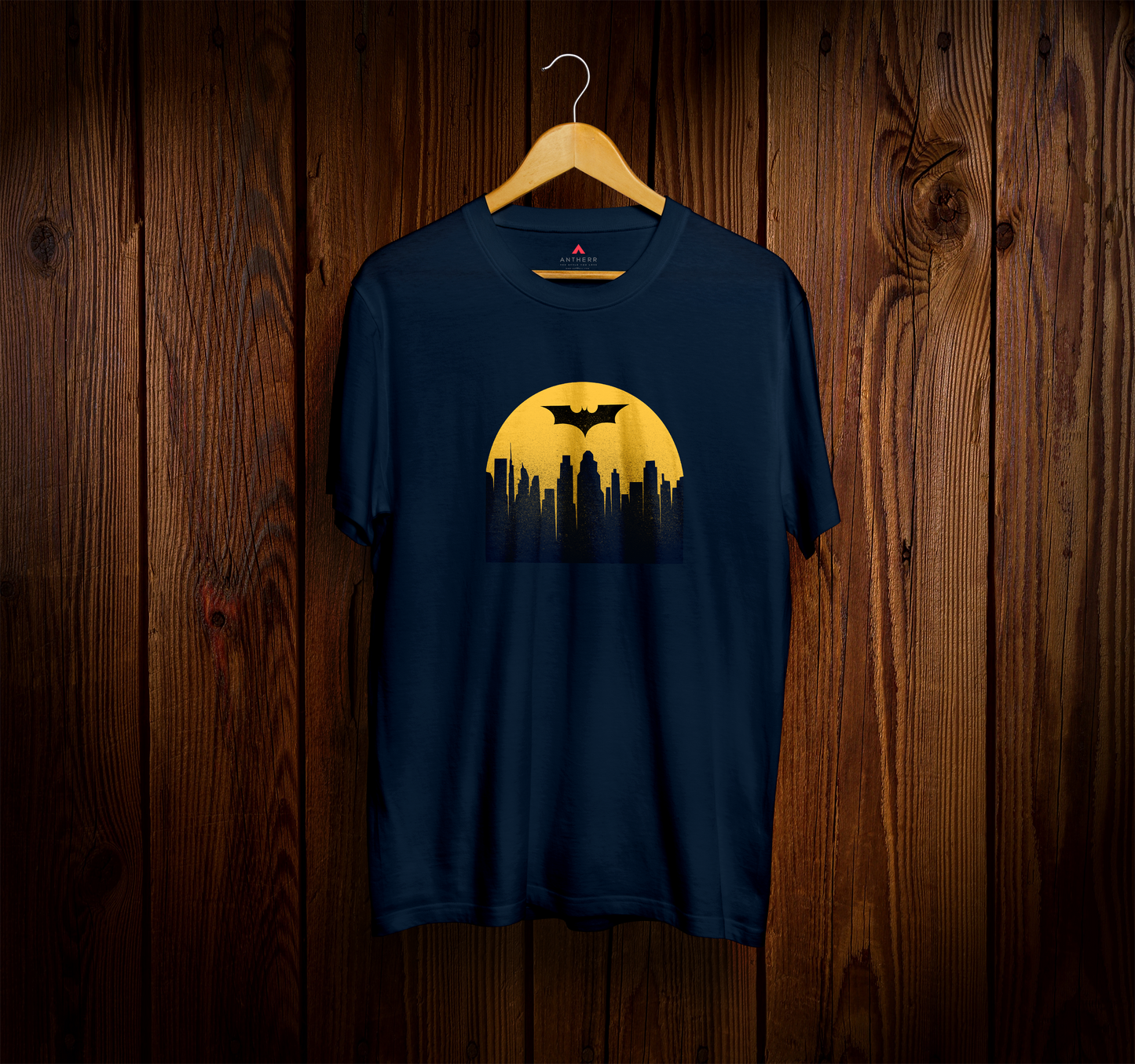 " BATMAN BEGINS " HALF-SLEEVE T-SHIRTS NAVY BLUE