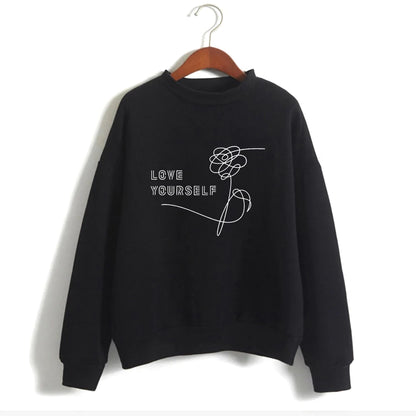 LOVE YOURSELF Unisex Winter Sweatshirts BLACK