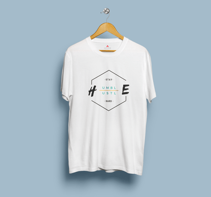 STAY HUMBLE, HUSTLE HARD - HALF-SLEEVE T-SHIRTS WHITE