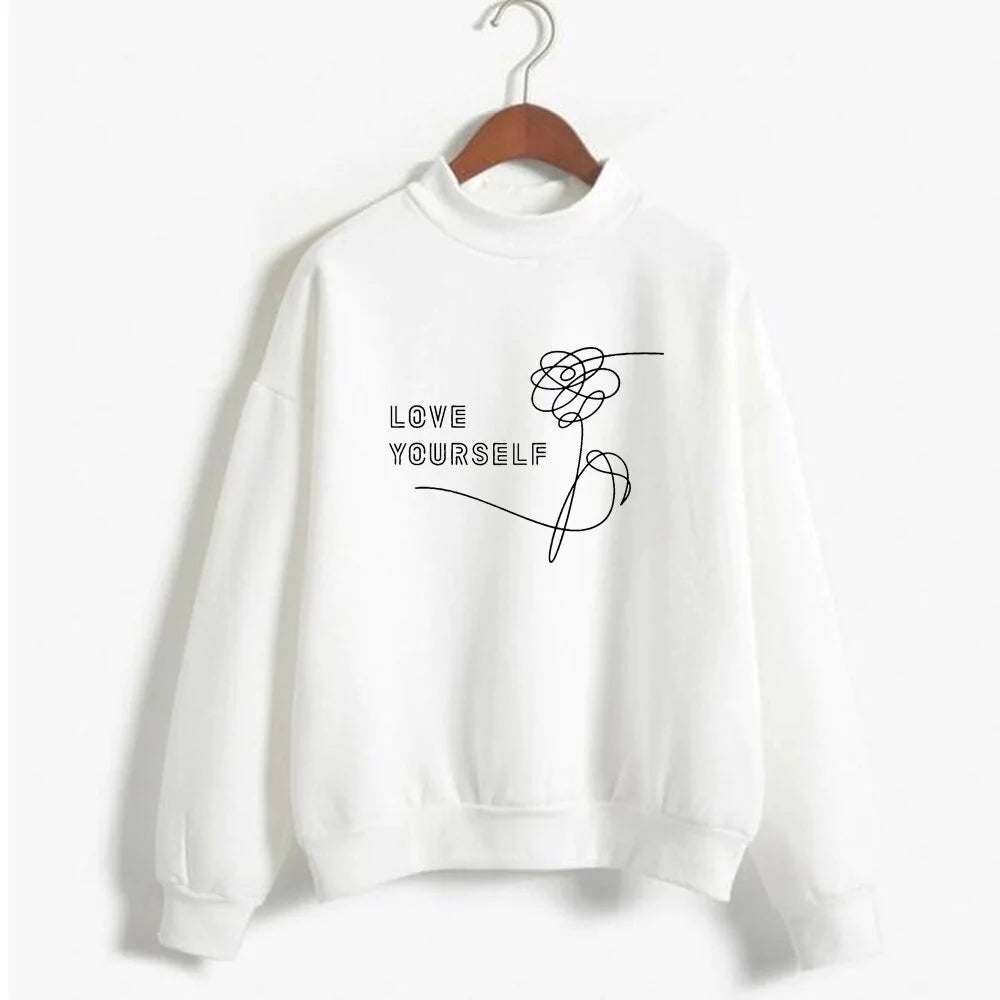LOVE YOURSELF Unisex Winter Sweatshirts WHITE