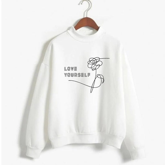 LOVE YOURSELF Unisex Winter Sweatshirts WHITE