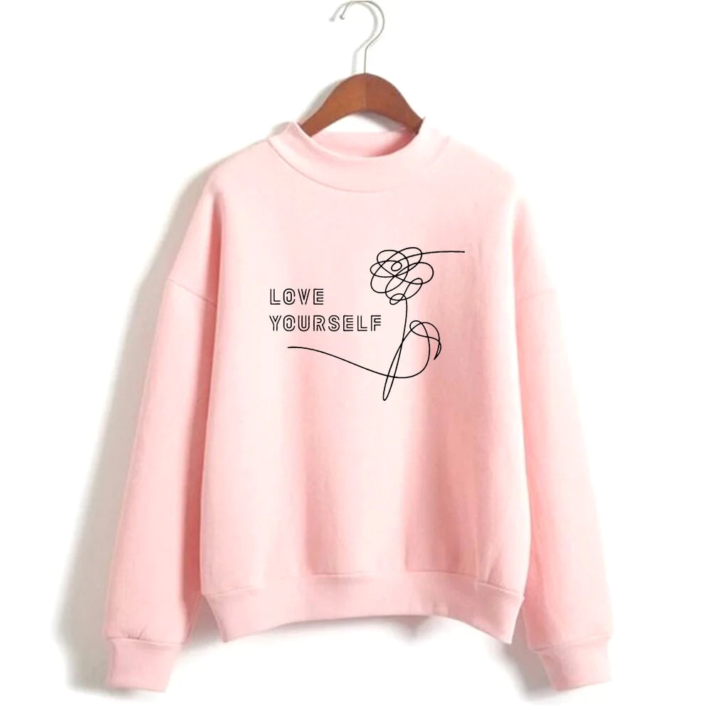 LOVE YOURSELF Unisex Winter Sweatshirts BABY PINK