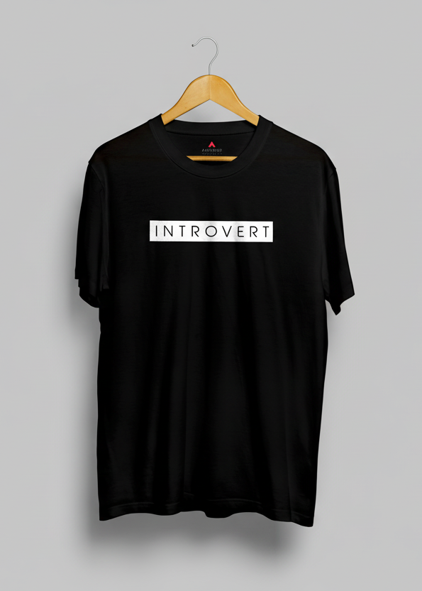 INTROVERT Unisex Regular Fit T-Shirt BLACK