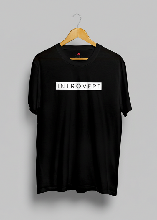 INTROVERT Unisex Regular Fit T-Shirt BLACK