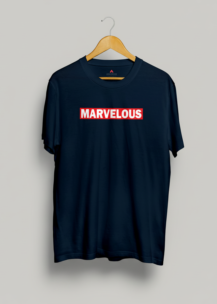 MARVELOUS Unisex Regular Fit T-Shirt NAVY BLUE