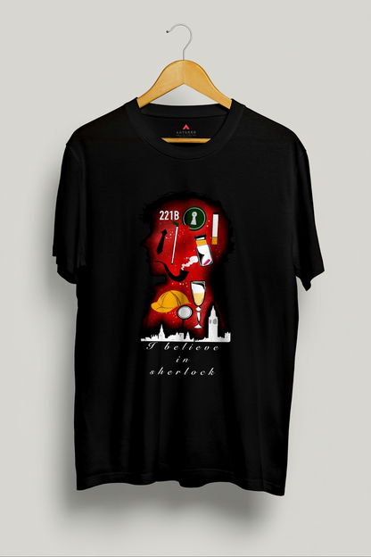 MR. HOLMES Unisex Regular Fit T-shirt BLACK