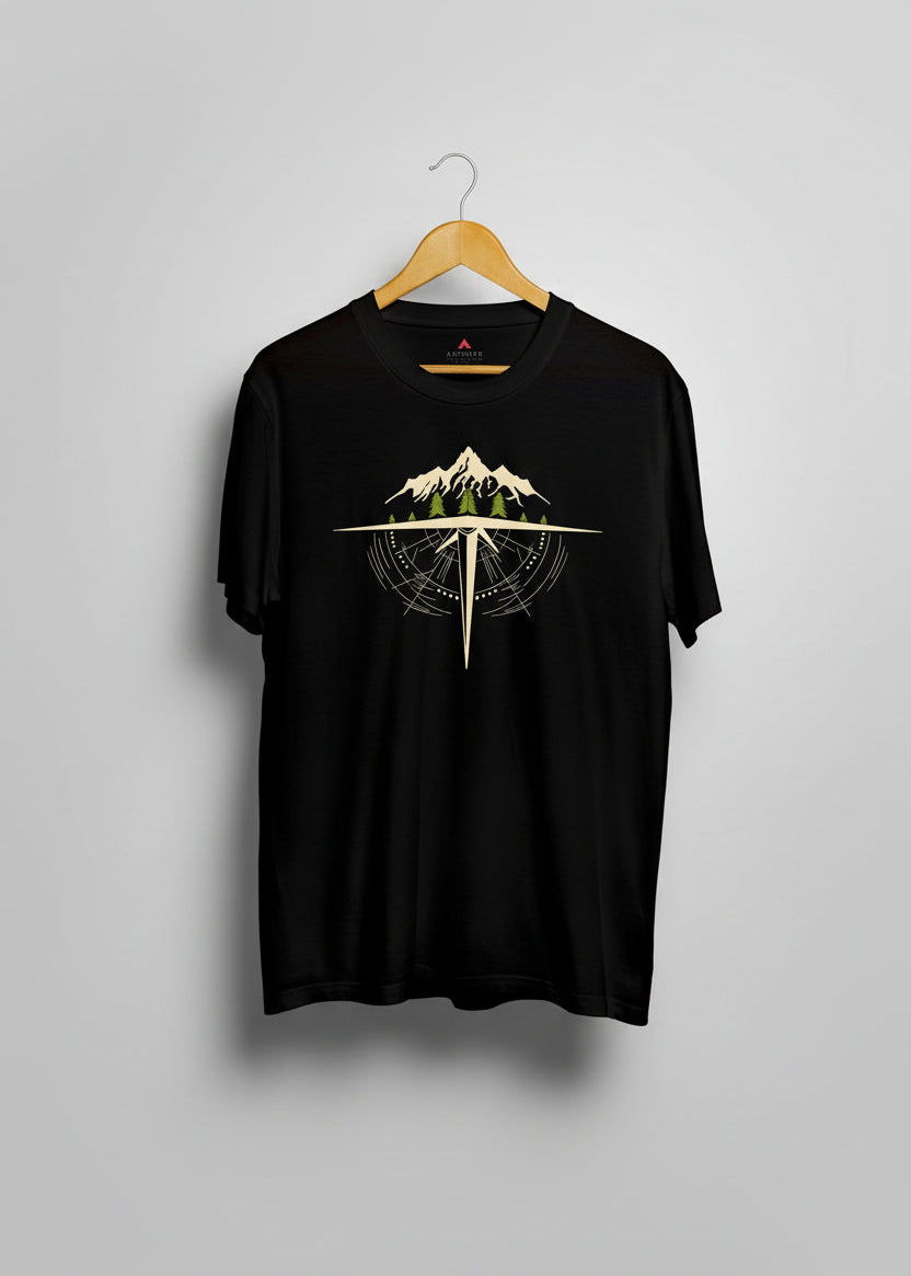 Over Horizon Unisex Regular Fit T-shirt BLACK