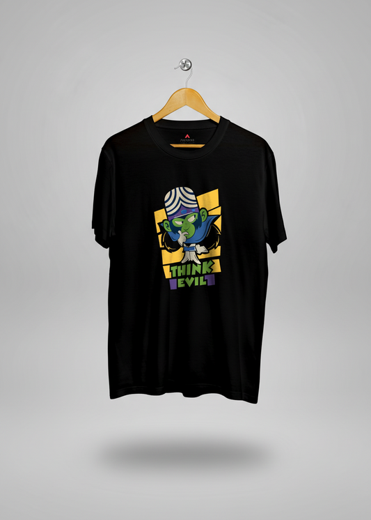 THINK EVIL - MOJO JOJO - HALF-SLEEVE T-SHIRTS BLACK Cotton 180 GSM