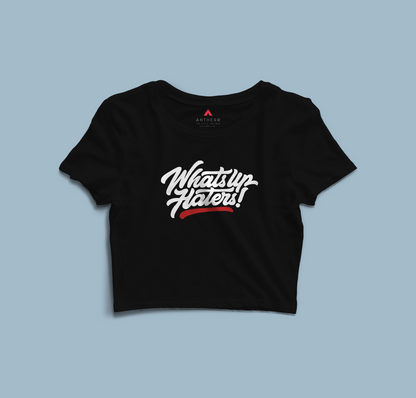 WHATSUP HATERS! CROP TOPS BLACK
