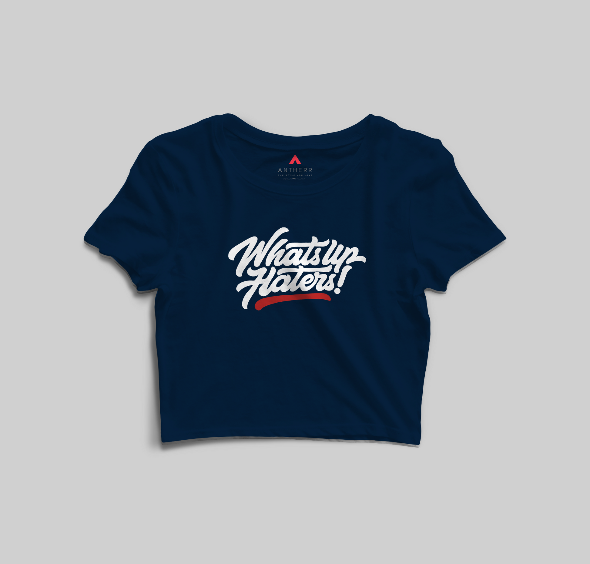 WHATSUP HATERS! CROP TOPS NAVY BLUE