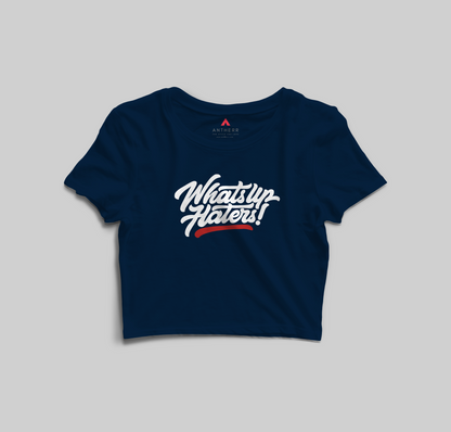 WHATSUP HATERS! CROP TOPS NAVY BLUE