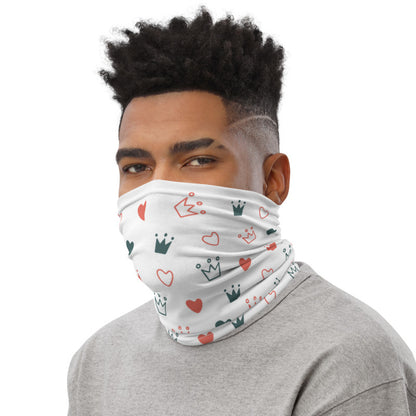 Crown and Love Doodle Unisex Face Bandana