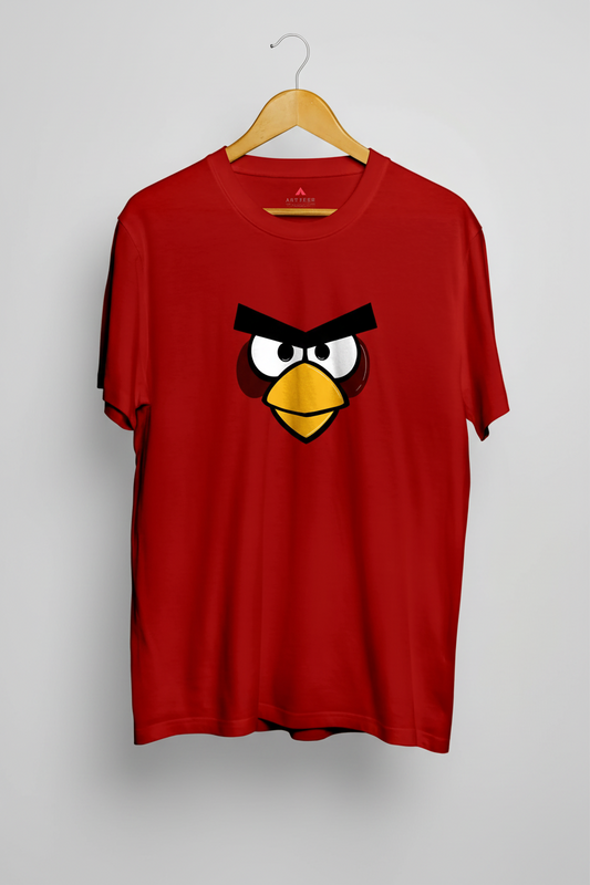 Angry Bird Unisex Regular Fit T-shirts Red