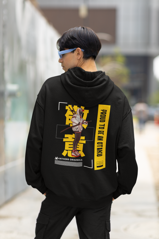 Proud to be an Otaku (Double Sided Print) Anime: WINTER HOODIES BLACK