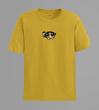 Buttercup Powerpuff Girls| HALF SLEEVE T-SHIRT MUSTARD YELLOW
