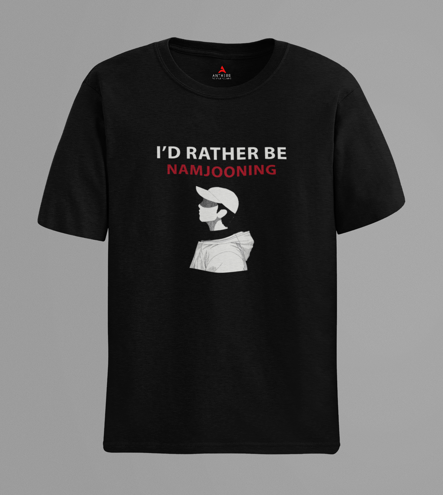 I'd rather be Namjooning: BTS Regular Fit T-shirts Black