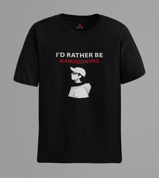 I'd rather be Namjooning: BTS Regular Fit T-shirts Black