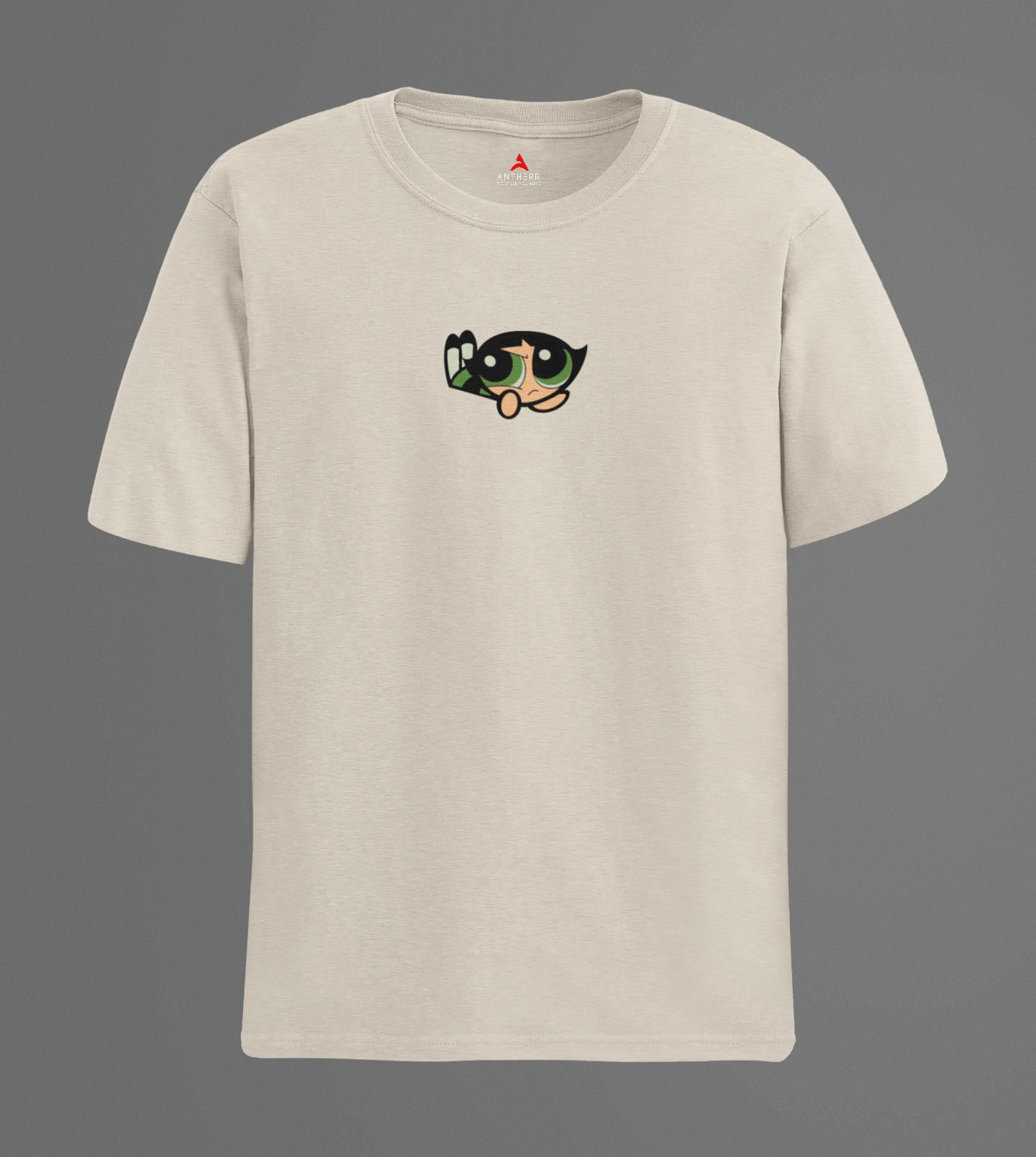 Buttercup Powerpuff Girls| HALF SLEEVE T-SHIRT OFF WHITE