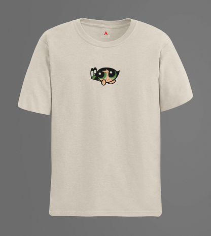 Buttercup Powerpuff Girls| HALF SLEEVE T-SHIRT OFF WHITE