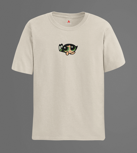 Buttercup Powerpuff Girls| HALF SLEEVE T-SHIRT OFF WHITE