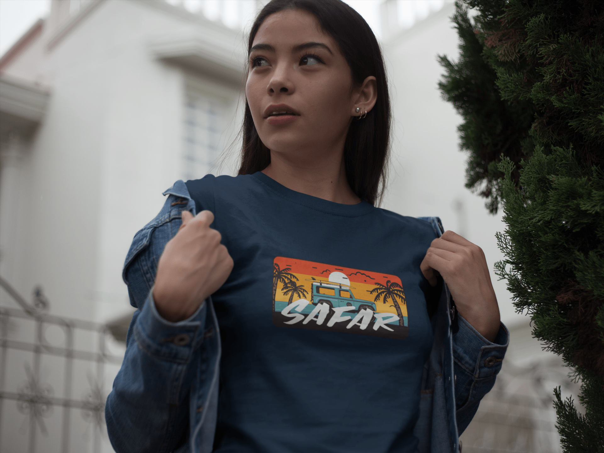 " SAFAR " HALF-SLEEVE T-SHIRT'S NAVY BLUE