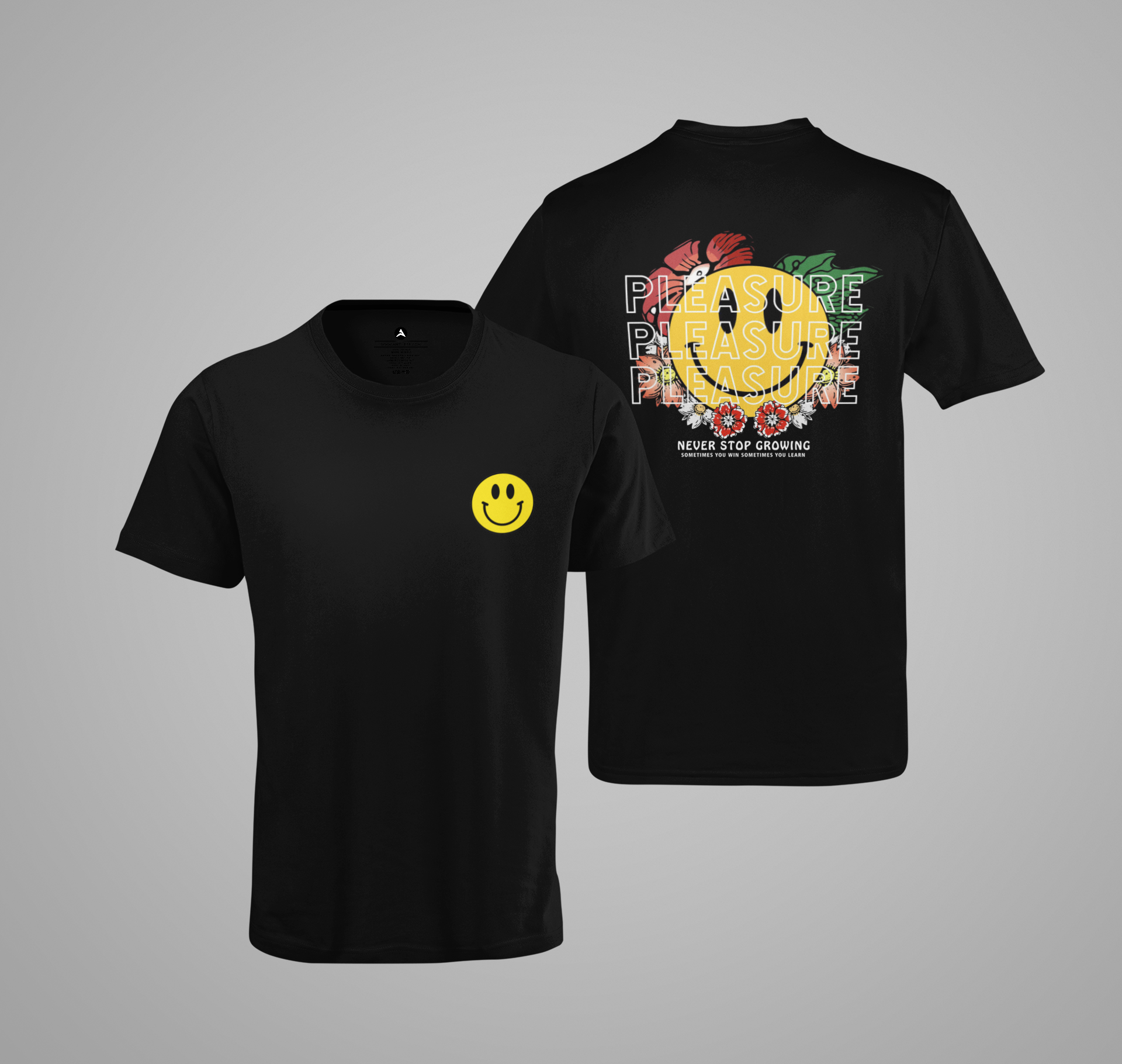 Pleasure (Double Sided Print)- Half Sleeve T-Shirts BLACK