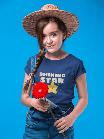 "SHINING STAR" KIDS HALF-SLEEVE T-SHIRT NAVY BLUE