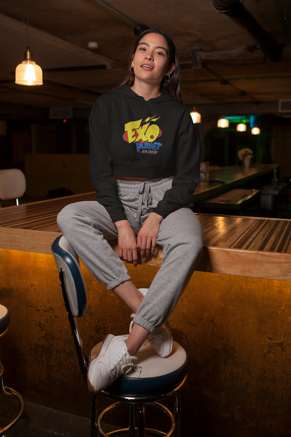 EXO PLANET - Winter Crop Hoodies BLACK