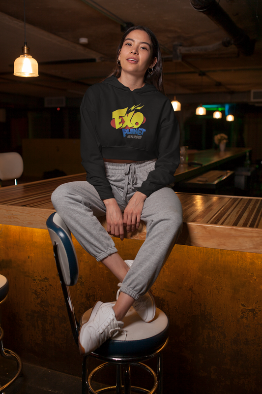 EXO PLANET - Winter Crop Hoodies BLACK