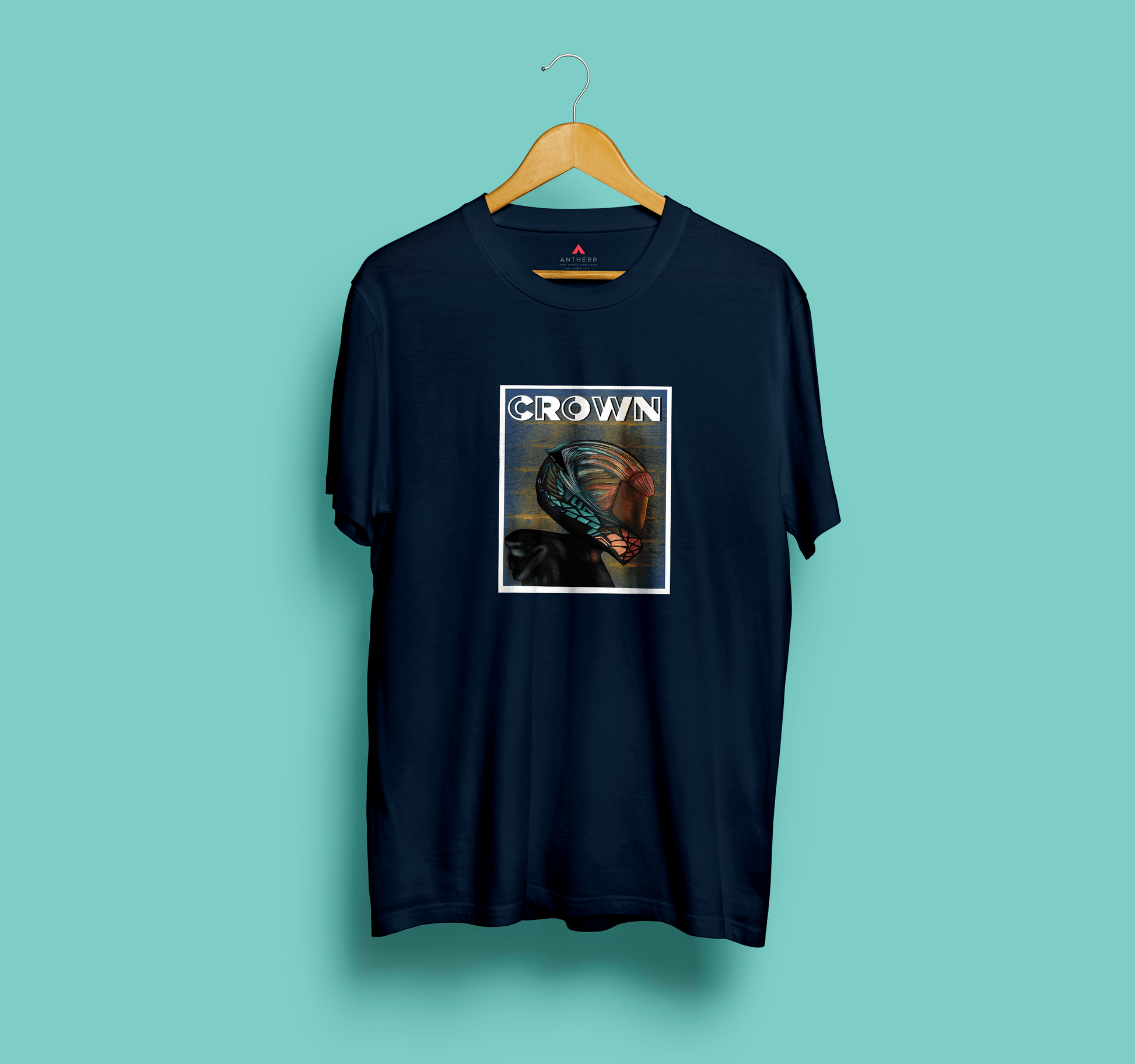 " CROWN " - HALF-SLEEVE T-SHIRTS NAVY BLUE