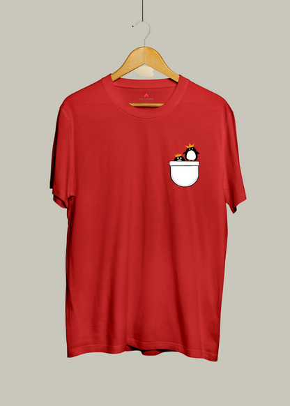 Cute Pingu Regular Fit T-Shirts RED