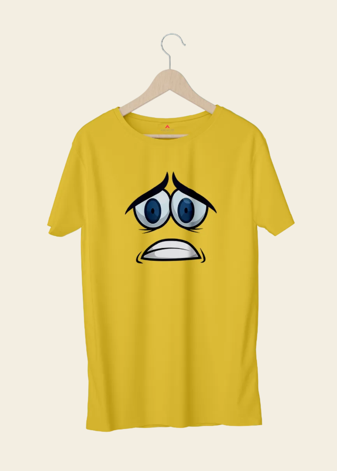 SCARED EXPRESSION Unisex Regular Fit T-Shirts New Yellow