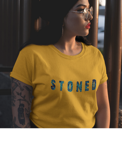 STONED HALF-SLEEVE T-SHIRT (YELLOW) 4XL