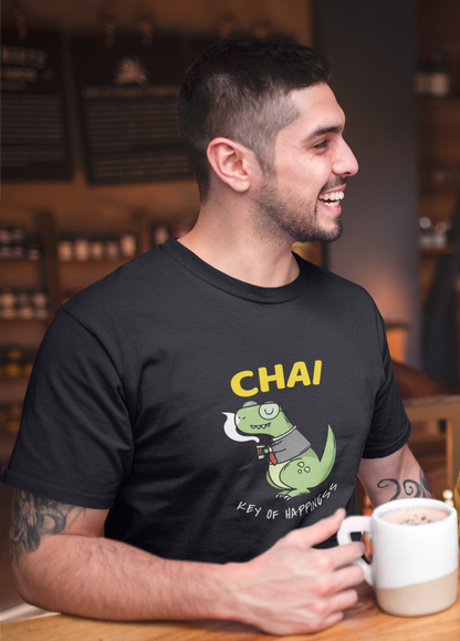 CHAI - KEY OF HAPPINESS : HALF-SLEEVE T-SHIRTS BLACK