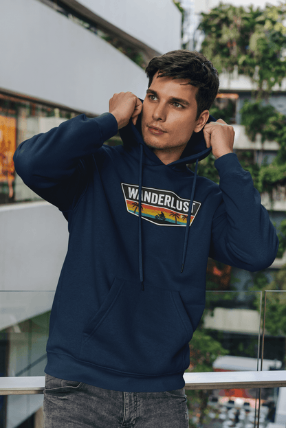 " WANDERLUST " - WINTER HOODIES NAVY BLUE