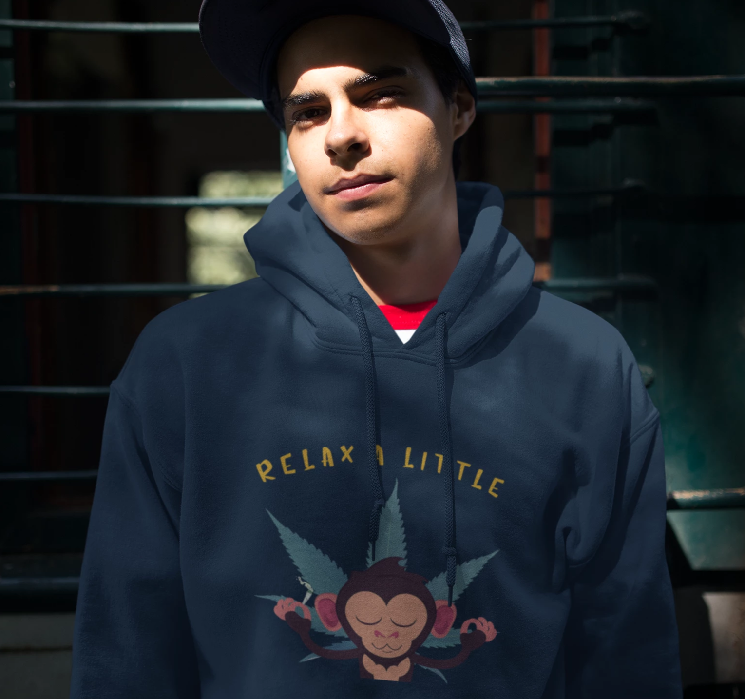 "RELAX A LITTLE" - WINTER HOODIES NAVY BLUE