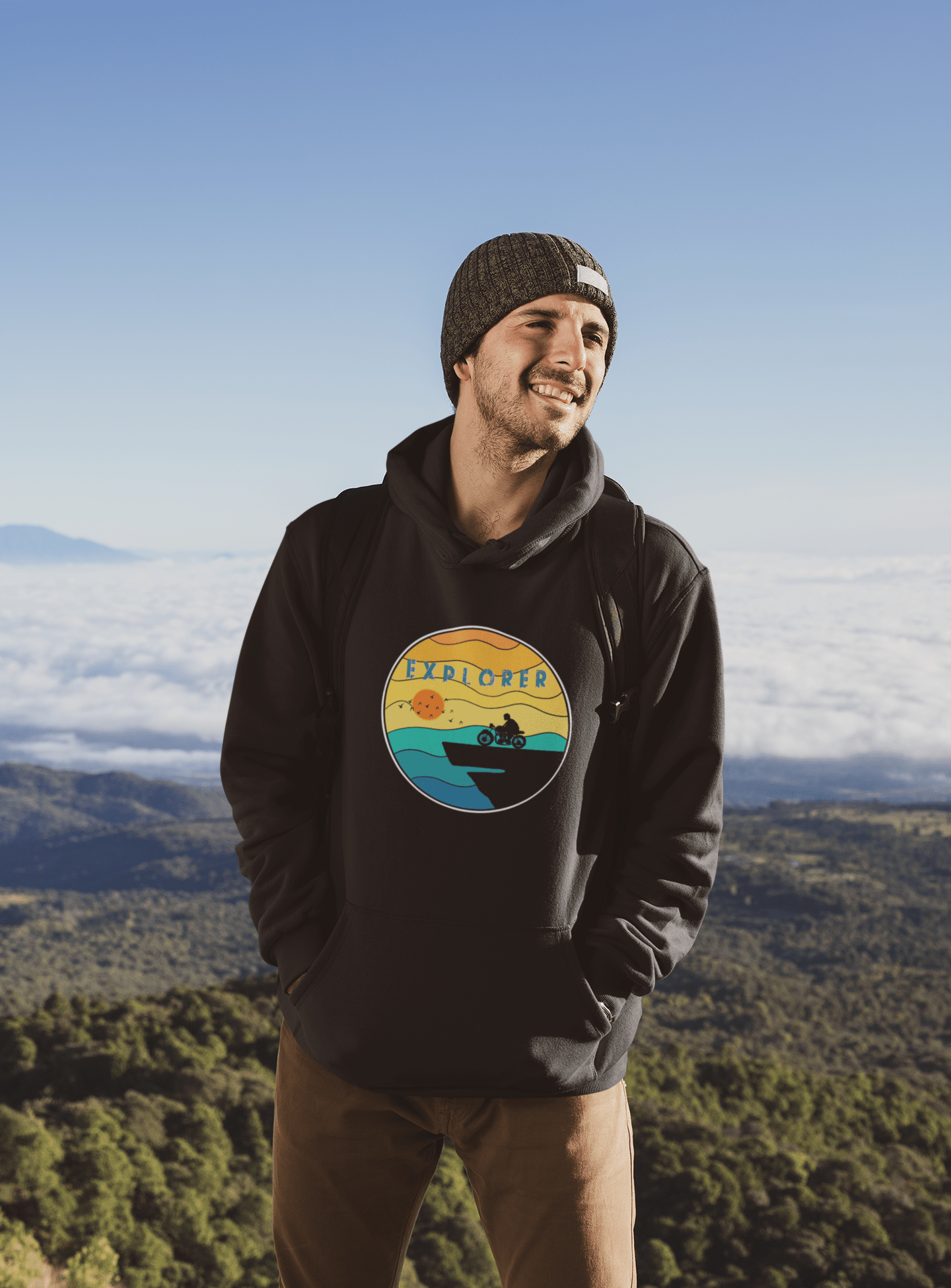 "EXPLORER" - WINTER HOODIES BLACK