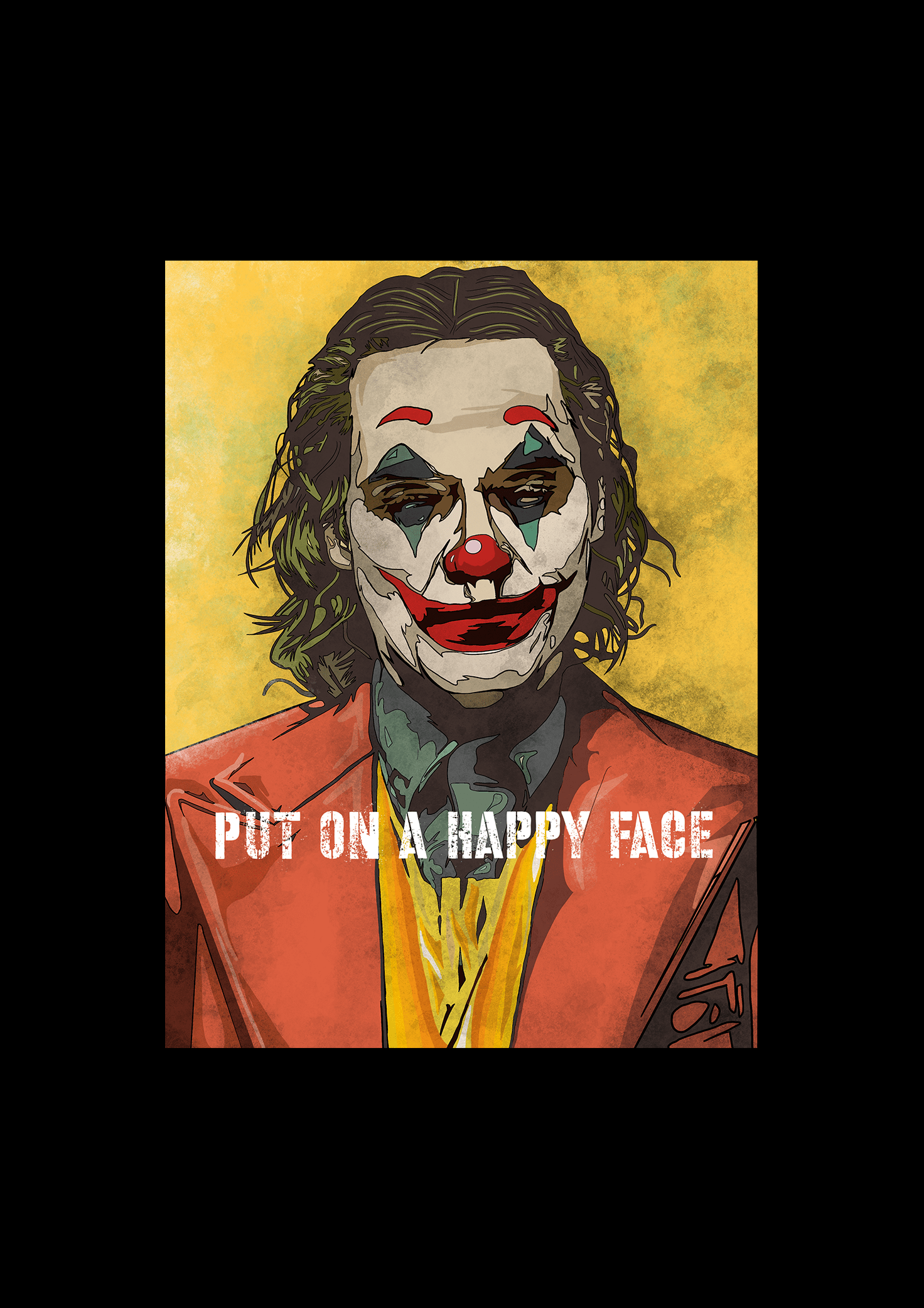 " JOKER - PUT ON A HAPPY FACE " - HALF-SLEEVE T-SHIRTS
