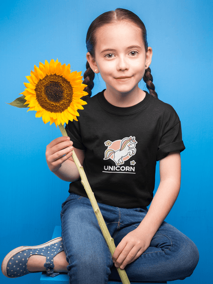 "UNICORN" KIDS HALF-SLEEVE T-SHIRTS BLACK