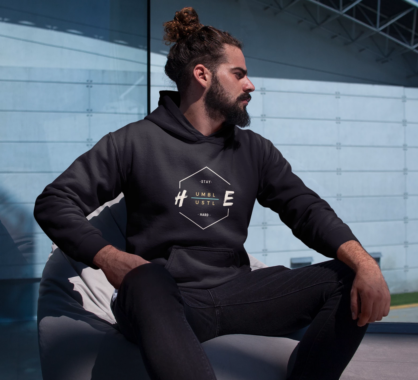 "STAY HUMBLE,HUSTLE HARD" - WINTER HOODIES BLACK