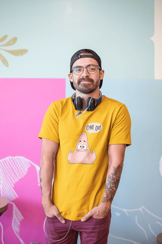 CHILL OUT : PATRICK STAR (SPONGEBOB) - HALF-SLEEVE T-SHIRTS YELLOW
