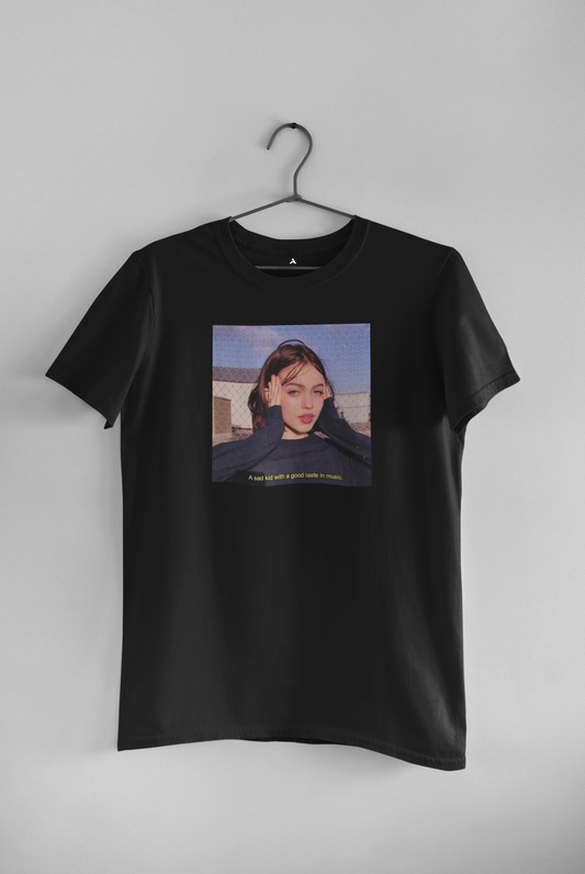 A Sad Kid With Good Taste In Music: Aesthetic - Half Sleeve T-Shirts BLACK
