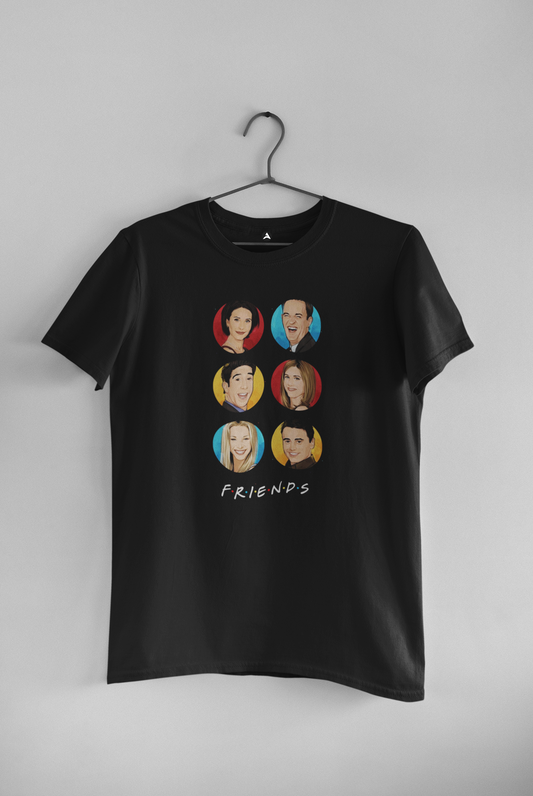 FRIENDS CREW - HALF-SLEEVE T-SHIRT BLACK