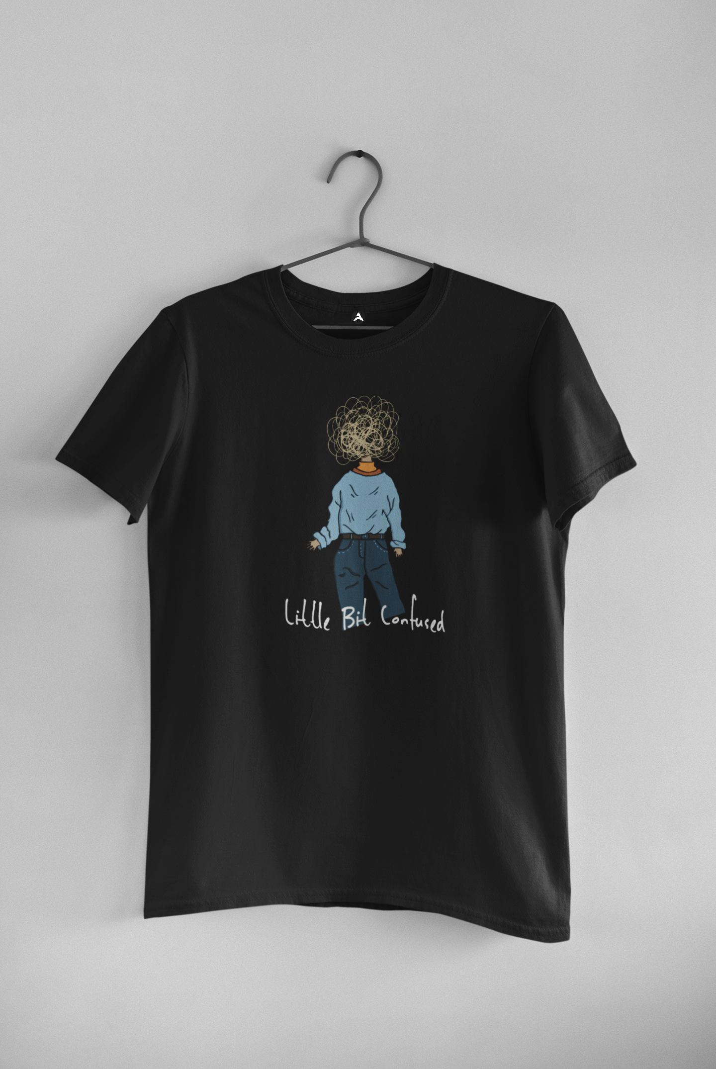 Li'l Bit Confused : Unisex Half-Sleeve T-Shirts BLACK