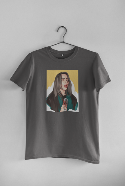 Billie: Aesthetic - Half Sleeve T-Shirts STEEL GREY