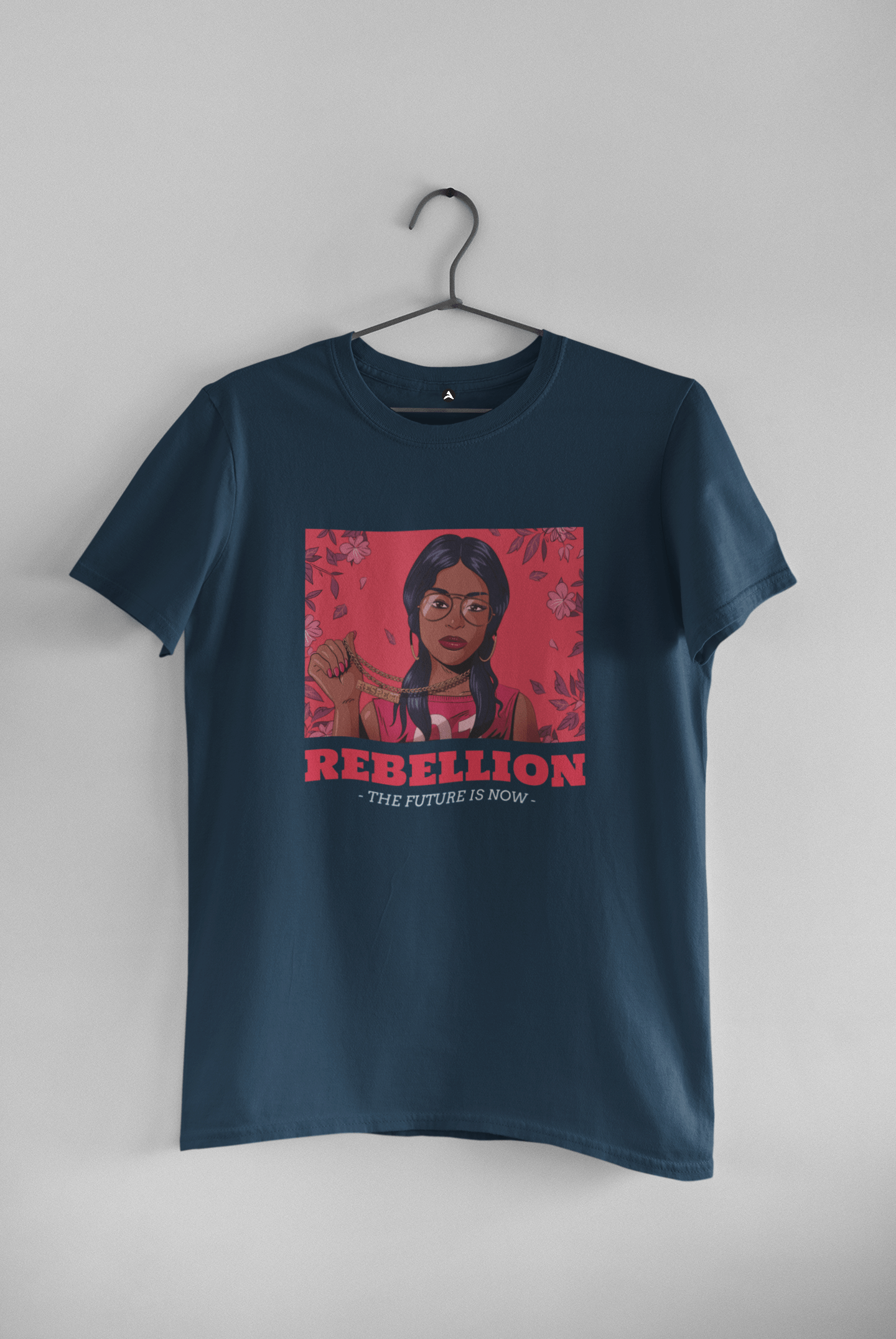 REBELLION - HALF-SLEEVE T-SHIRTS NAVY BLUE