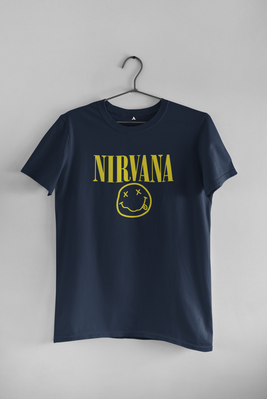 Nirvana - Unisex Regular Fit T-Shirts NAVY BLUE